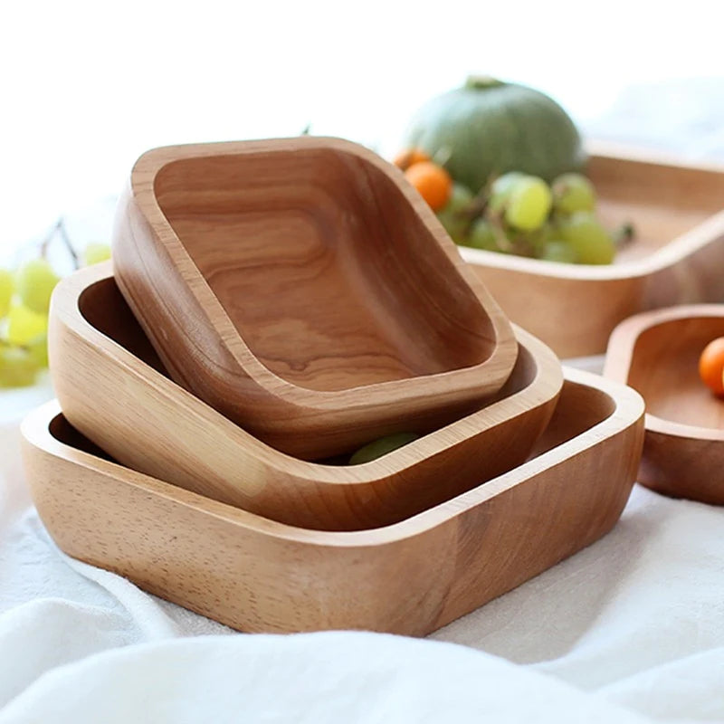 Square Shaped Wooden Bowl