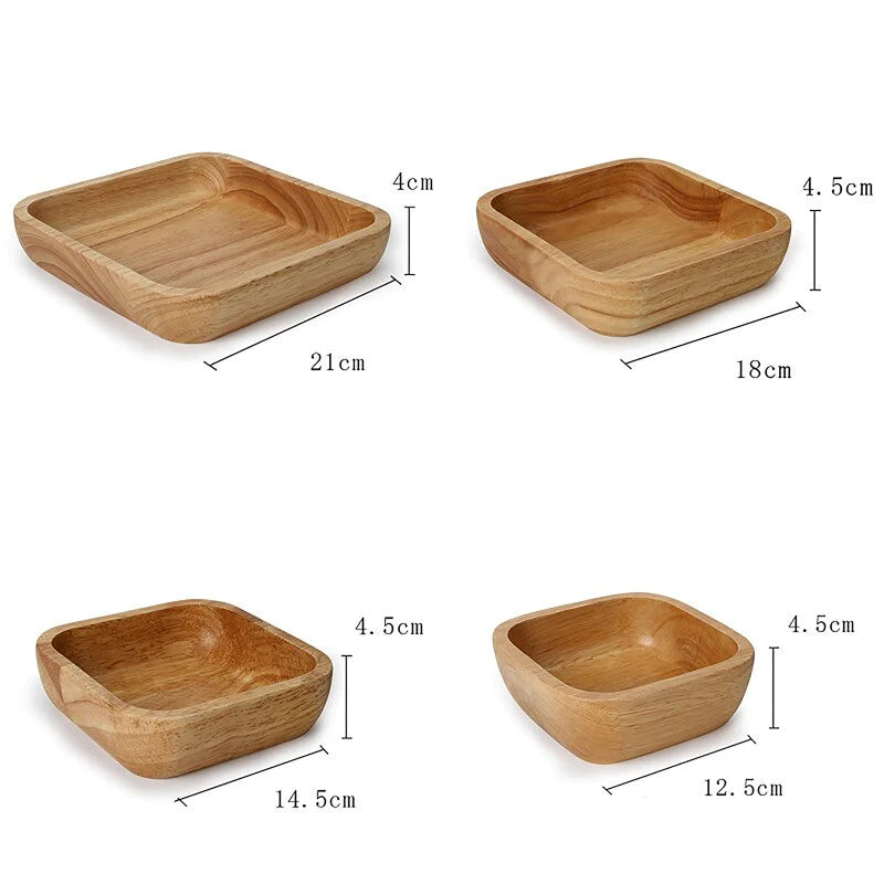 Square Shaped Wooden Bowl