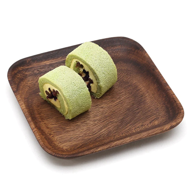Square Shaped Wooden Plate Set