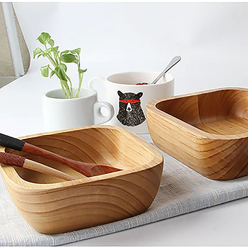 Square Shaped Wooden  Bowl